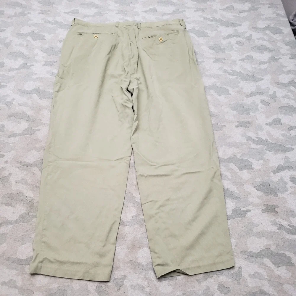 Tommy Bahama Pants Mens 40x30 Green Pockets Silk Relaxed Golf Casual